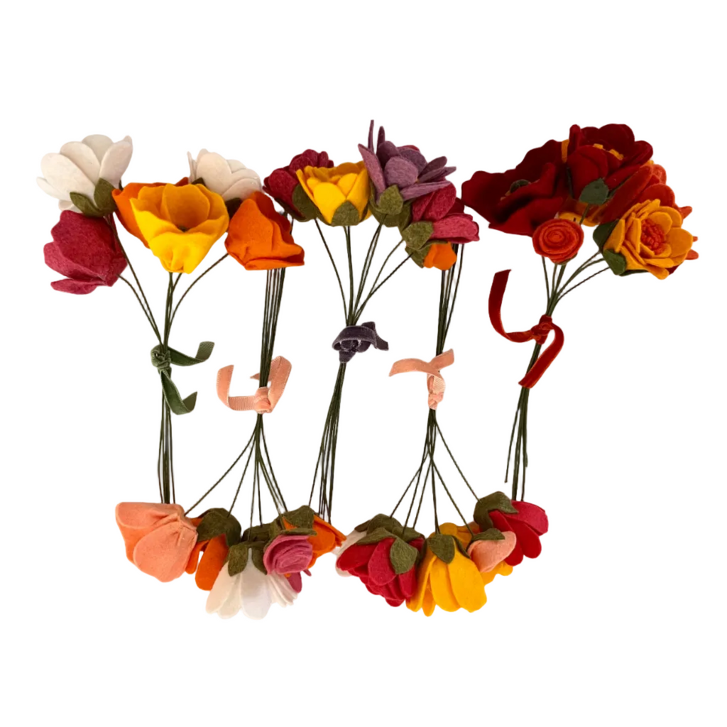 Pastel & Bold Felt Flower Bouquets