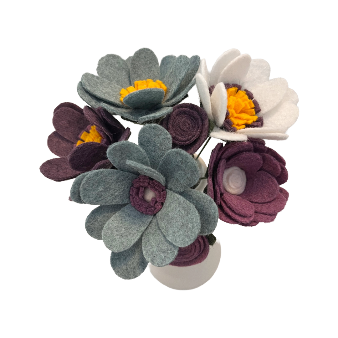 Pastel & Bold Felt Flower Bouquets