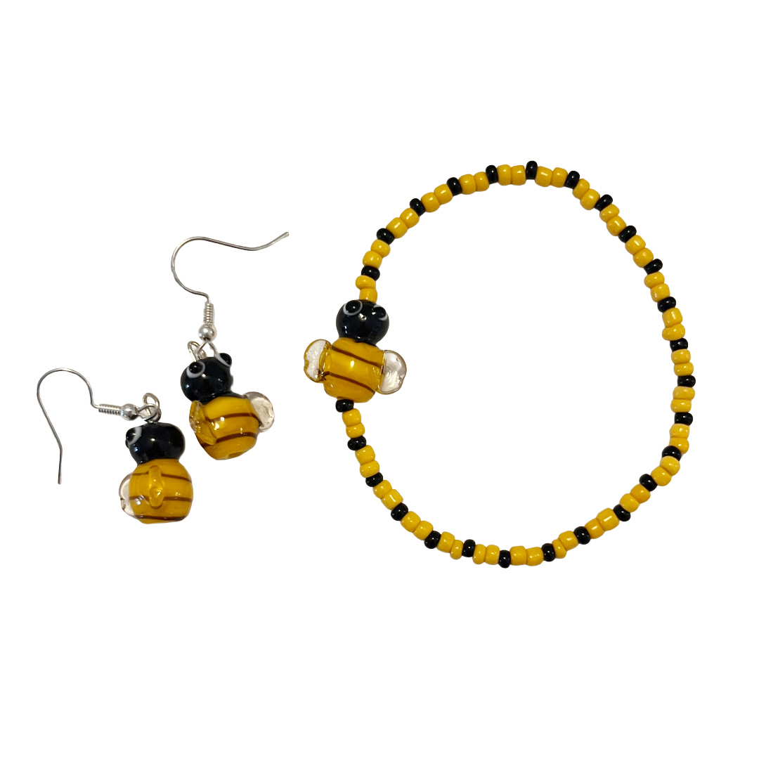 Bumble Bee & Daisy Bracelets and Earrings