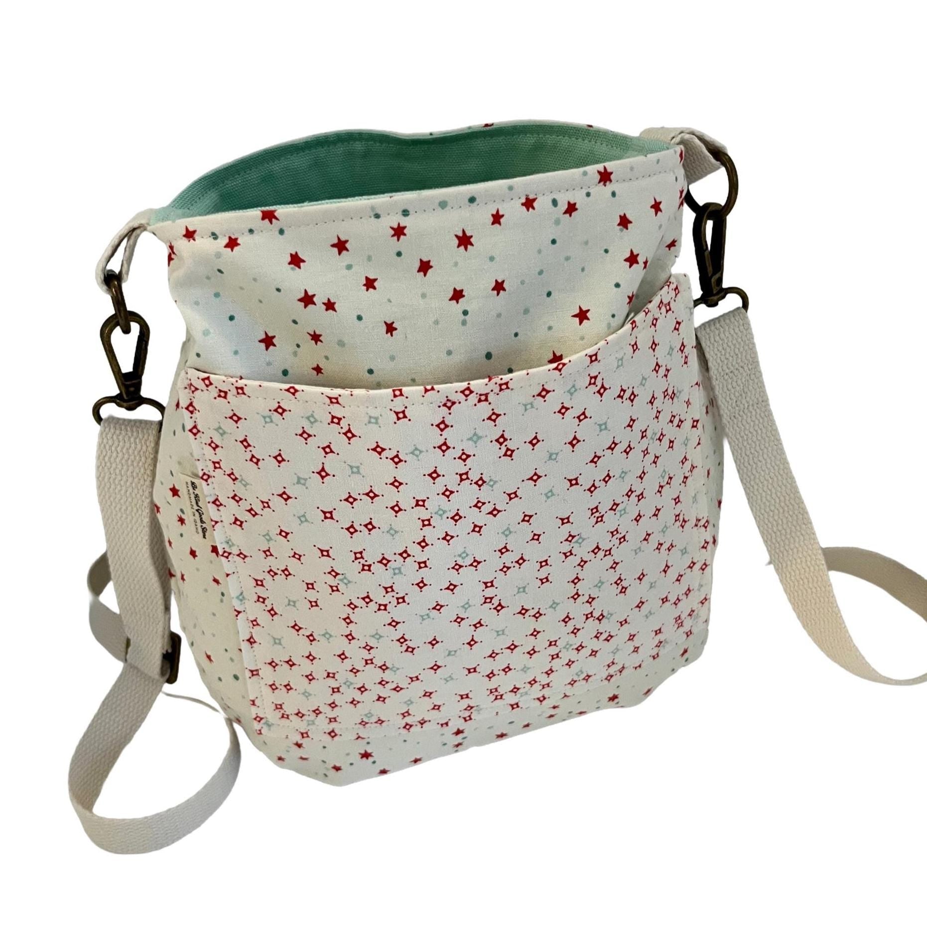 Mint Blue Canvas Bucket Bag