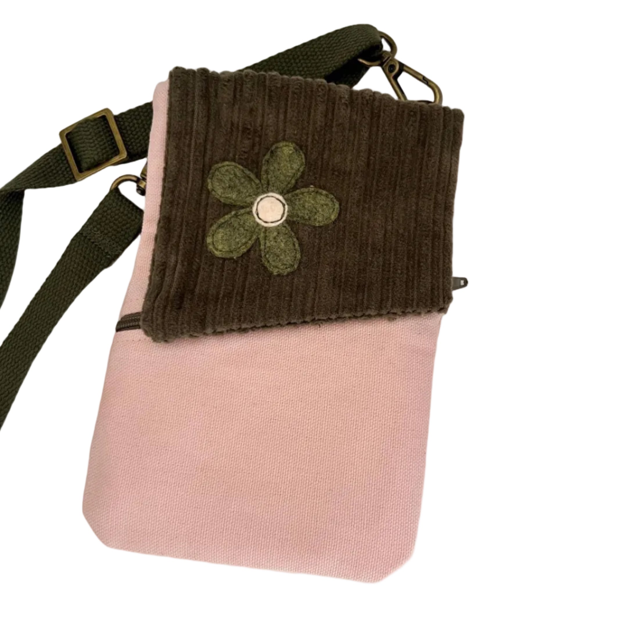 Blush Pink Petite Canvas & Corduroy Crossbody