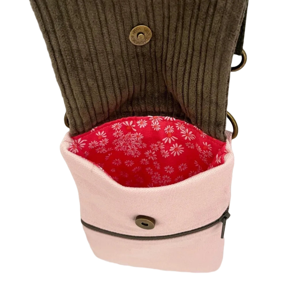 Blush Pink Petite Canvas & Corduroy Crossbody