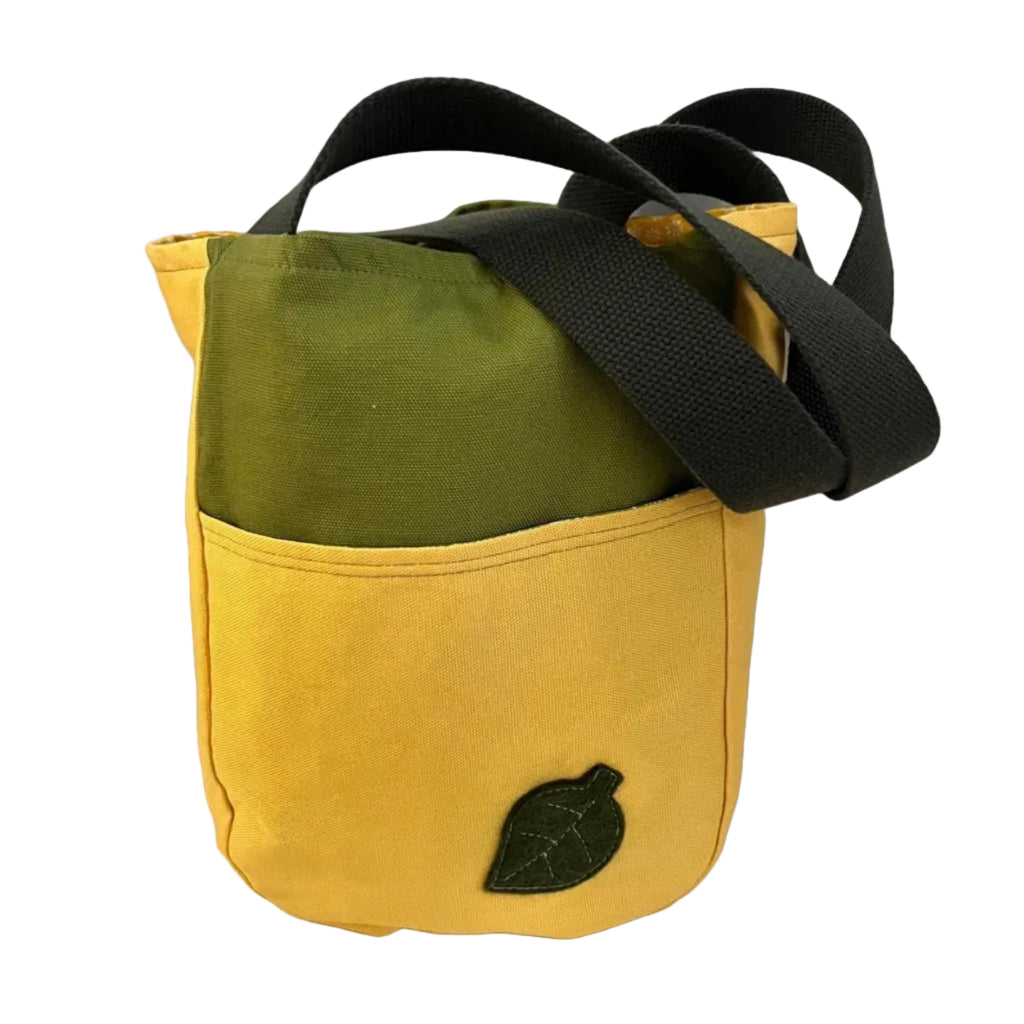 Yellow & Green Color Block Canvas Book Tote