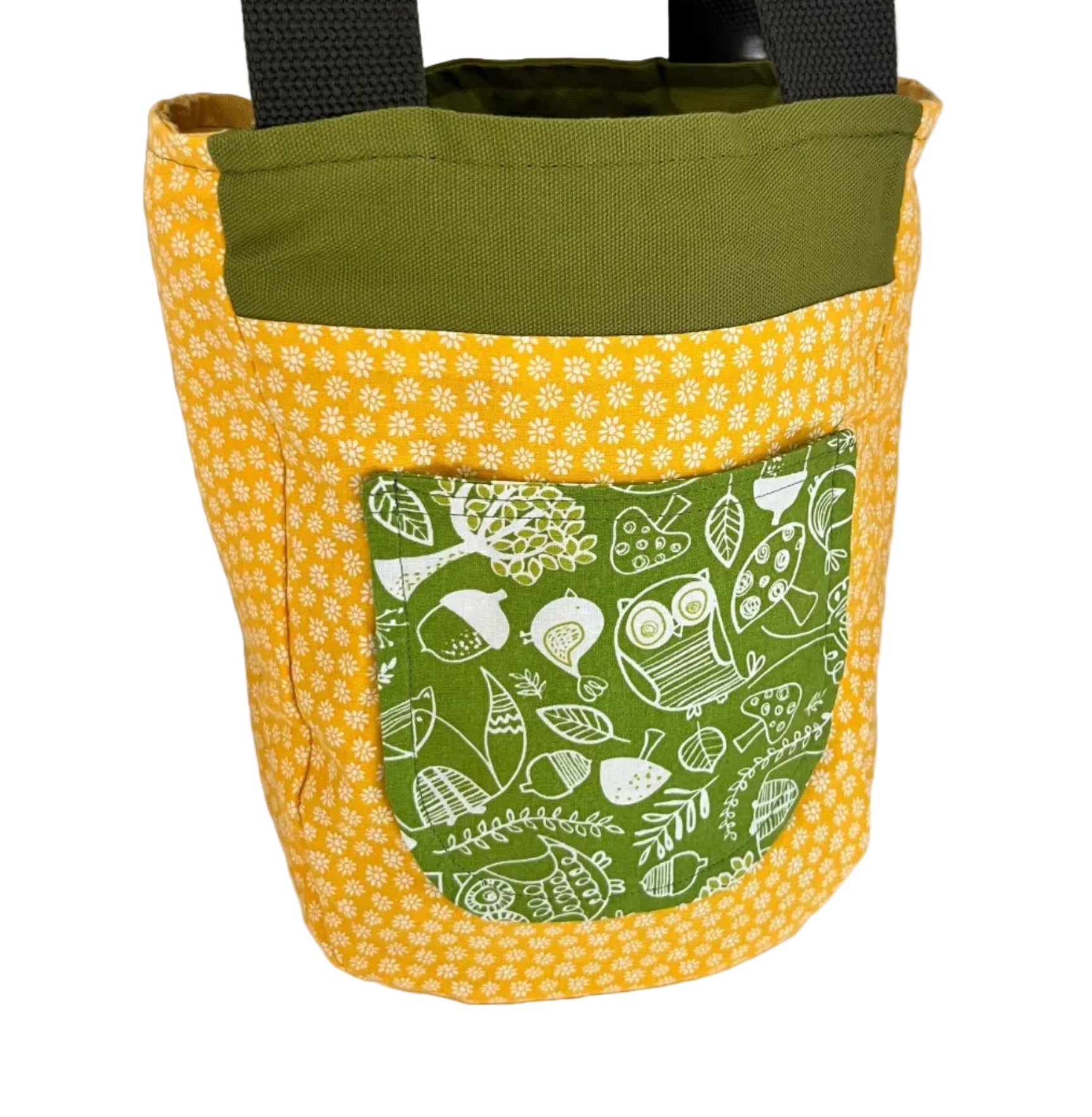 Yellow & Green Color Block Canvas Book Tote