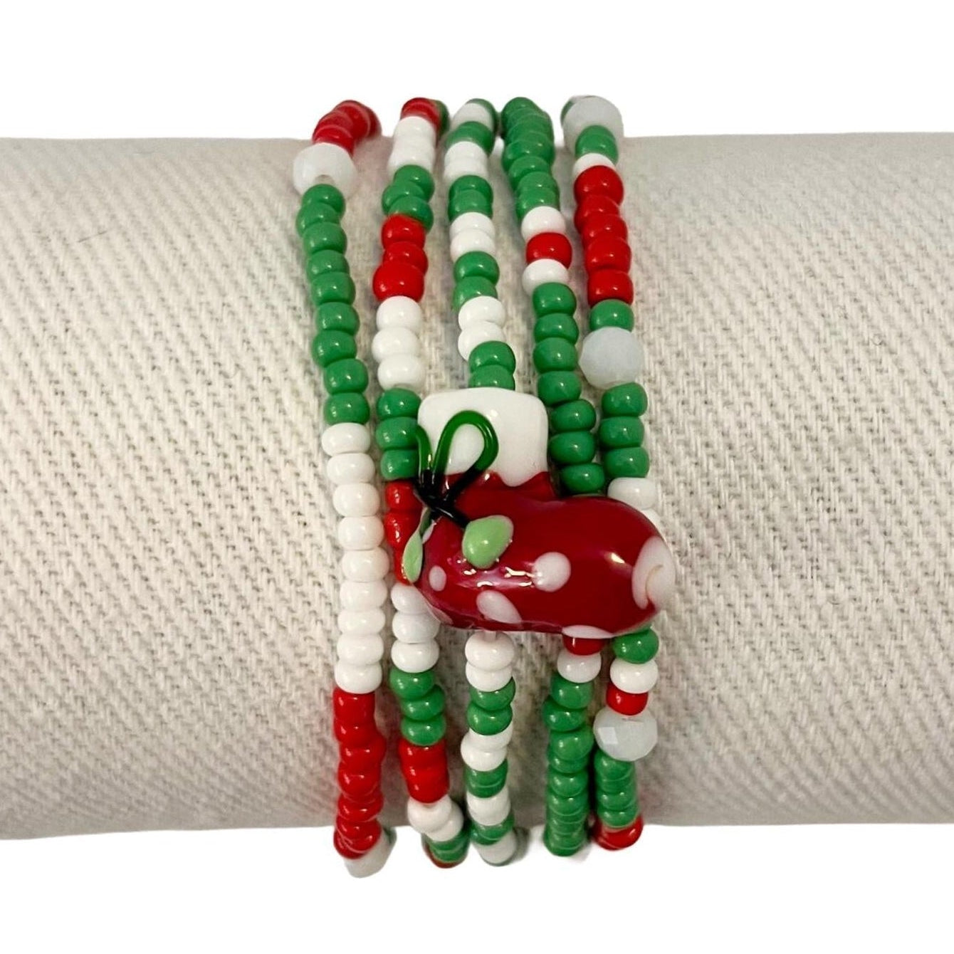 Holiday Bracelets & Earrings – Green, Red & White