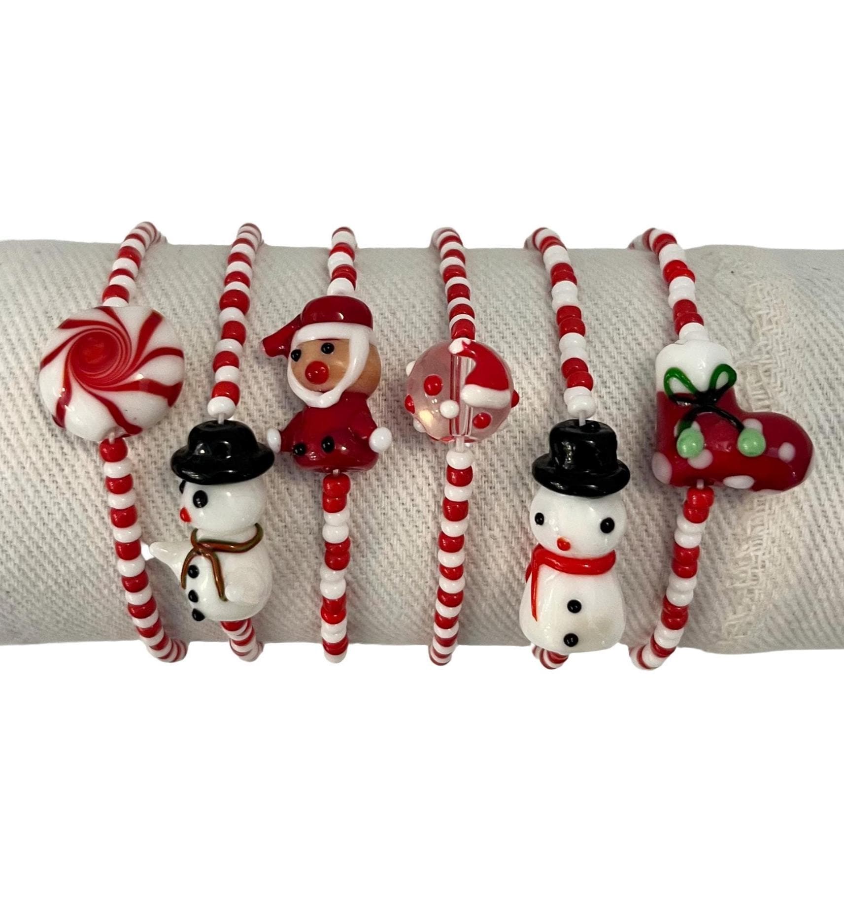 Holiday Bracelets & Earrings – Red & White