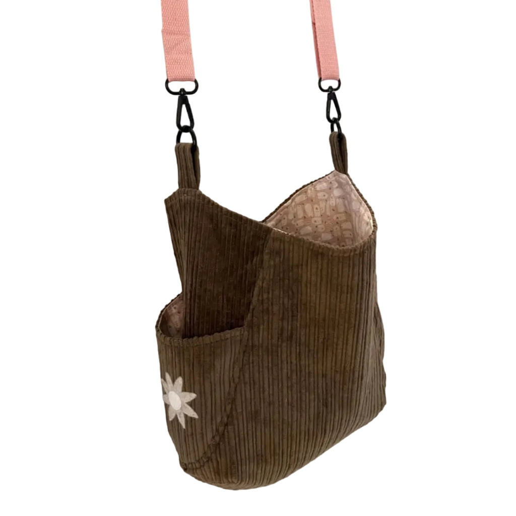 Army Green Corduroy Crossbody Bag