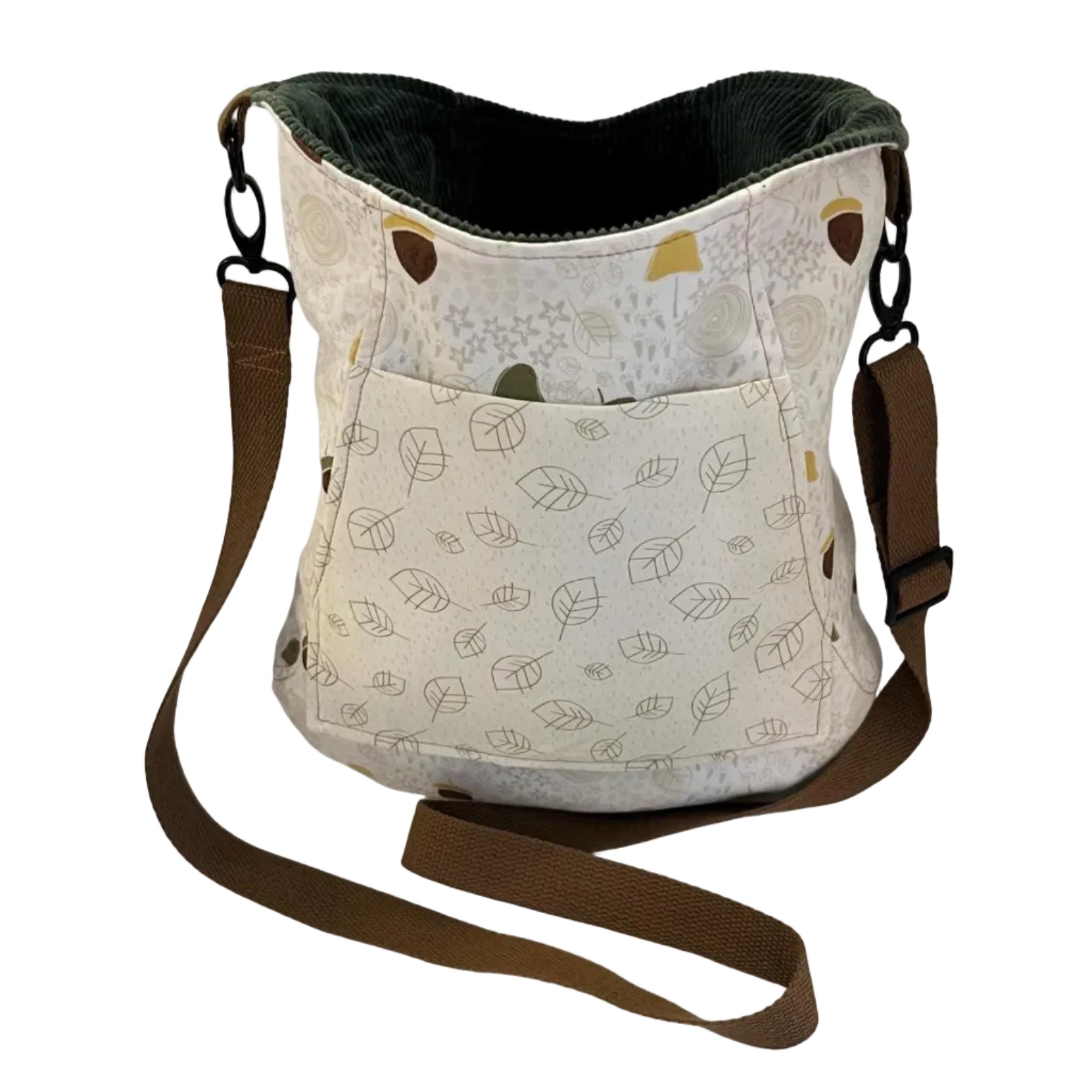 Forest Green Corduroy Crossbody Bag