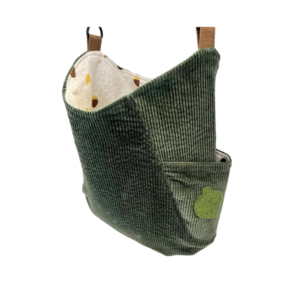 Forest Green Corduroy Crossbody Bag