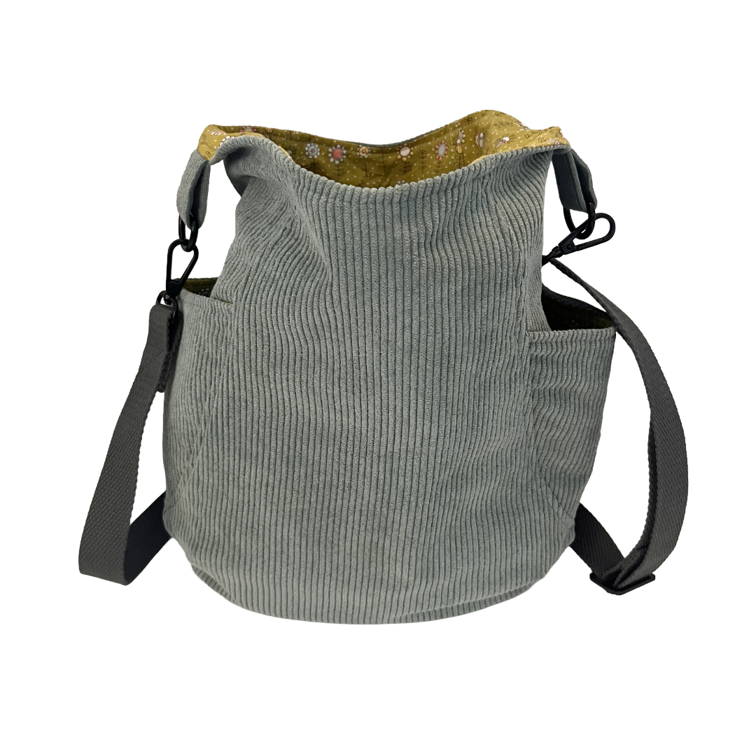 Mist Blue Corduroy Crossbody Bag