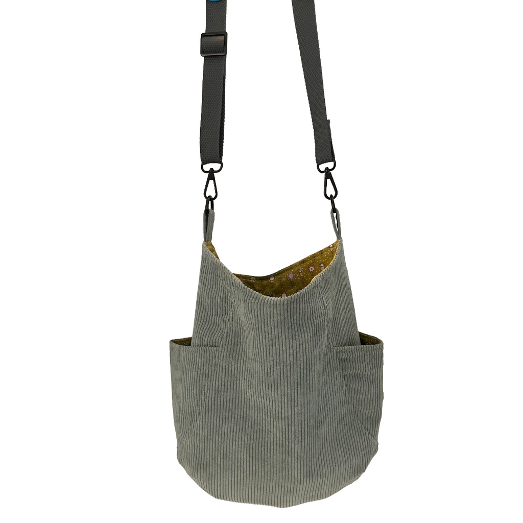 Mist Blue Corduroy Crossbody Bag