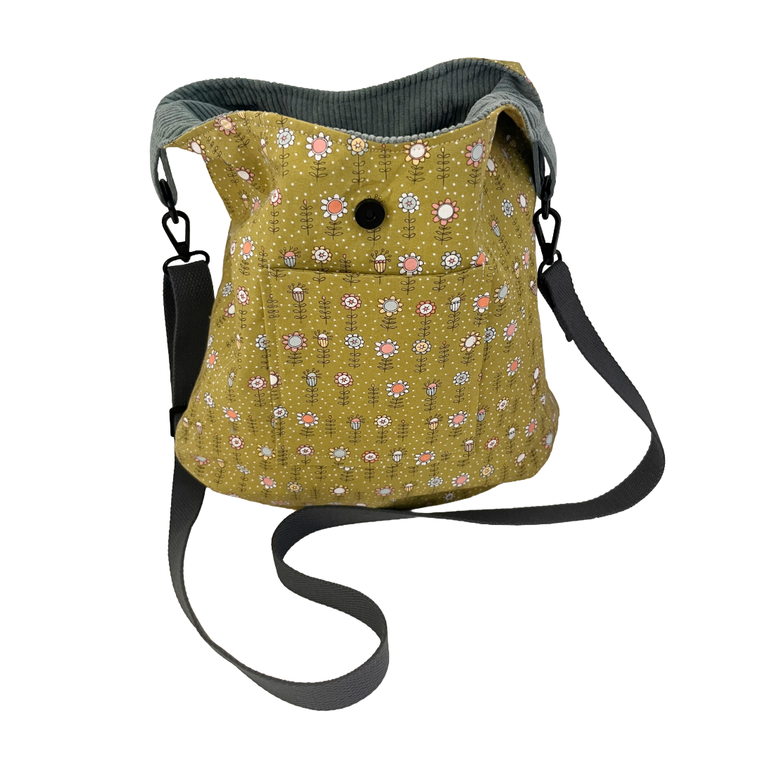 Mist Blue Corduroy Crossbody Bag