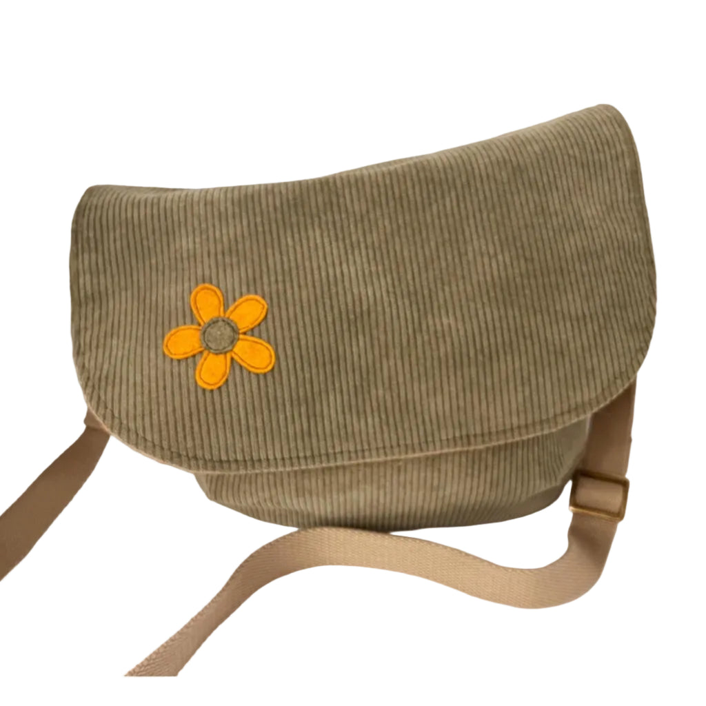 Sage Green Slouchy Corduroy Crossbody Bag