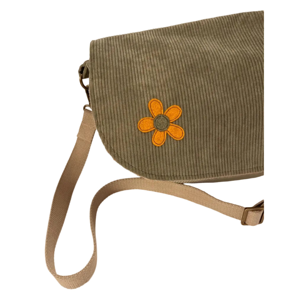 Sage Green Slouchy Corduroy Crossbody Bag