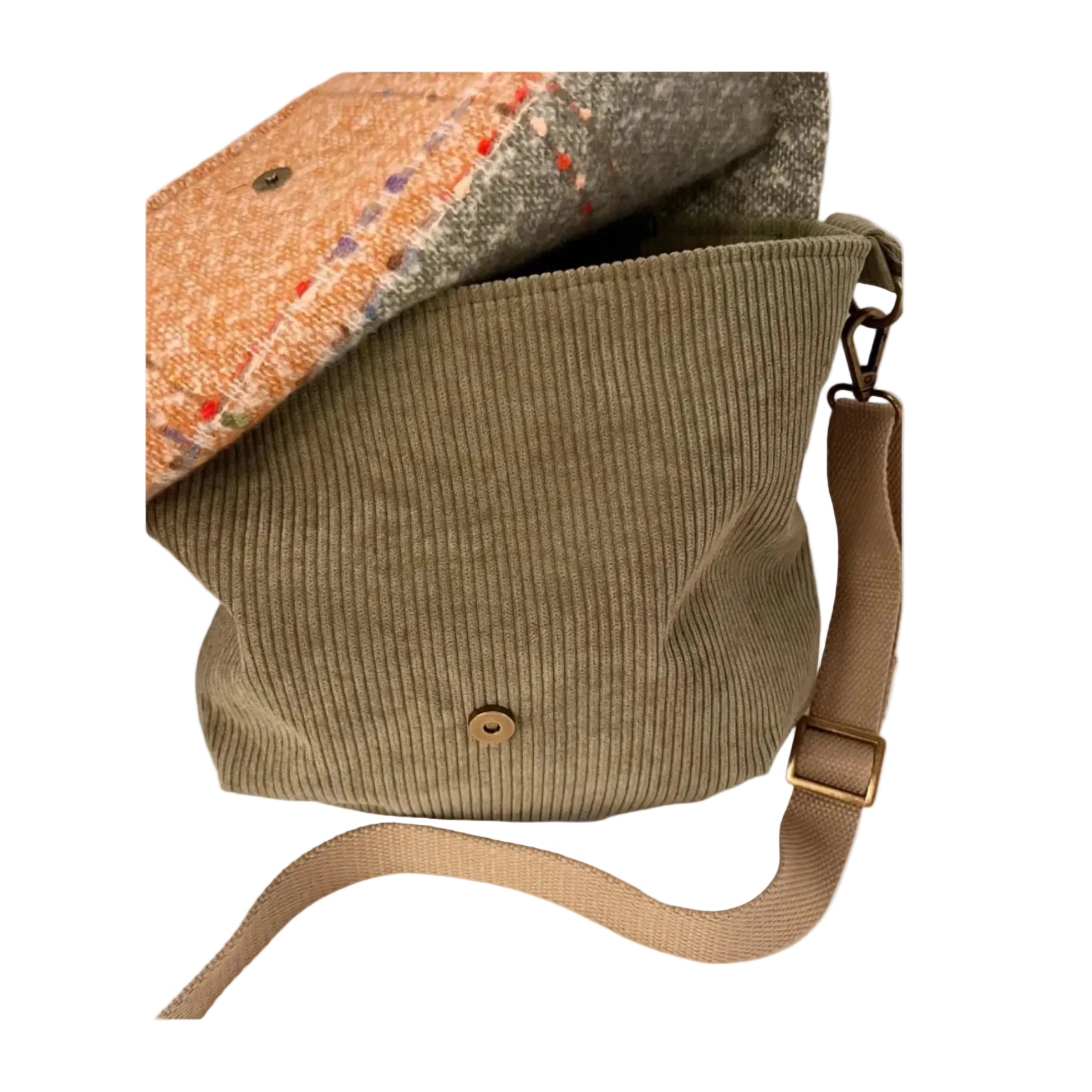 Sage Green Slouchy Corduroy Crossbody Bag