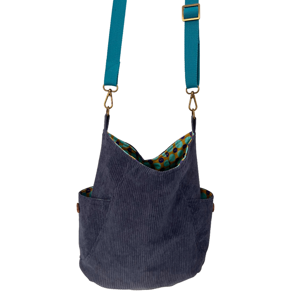 Royal Blue Corduroy Crossbody Bag