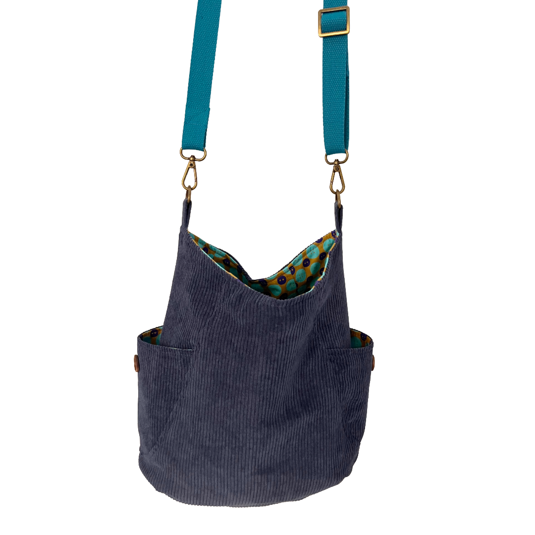 Royal Blue Corduroy Crossbody Bag