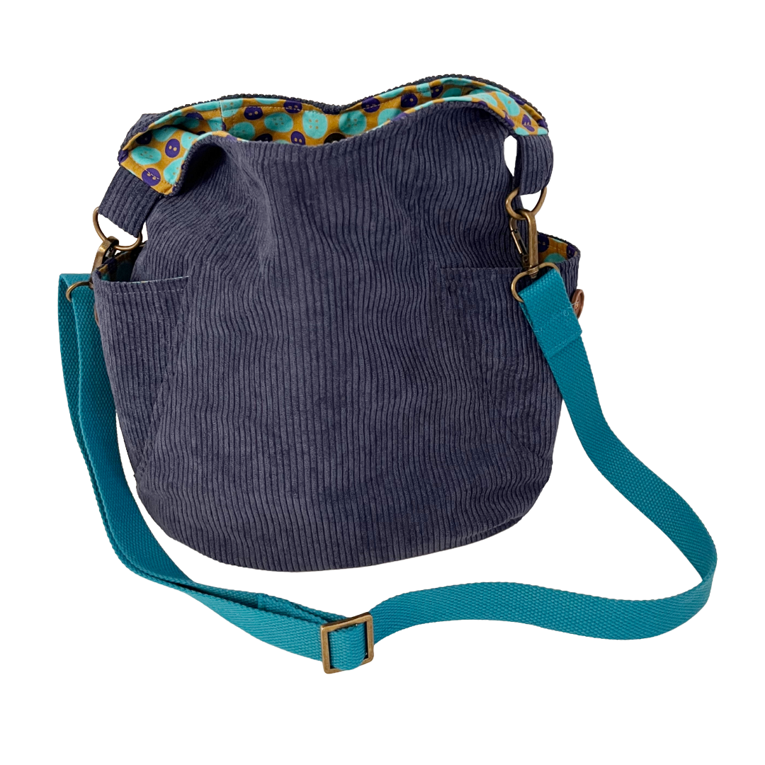 Royal Blue Corduroy Crossbody Bag