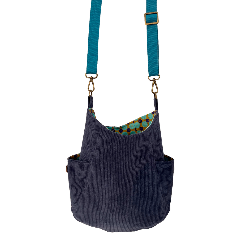 Royal Blue Corduroy Crossbody Bag