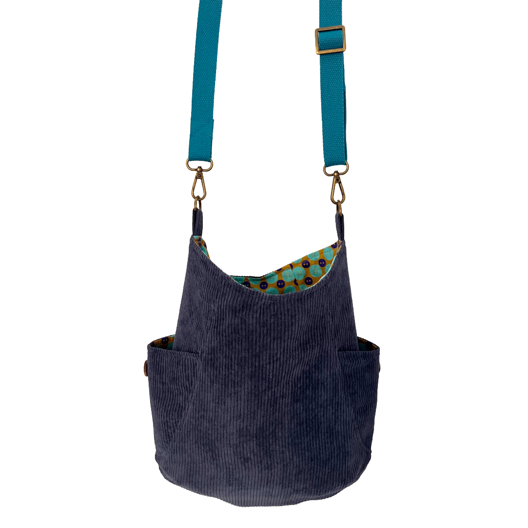 Royal Blue Corduroy Crossbody Bag