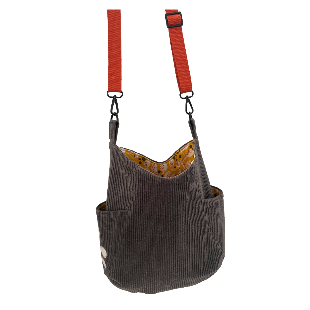 Slate Corduroy Crossbody Bag