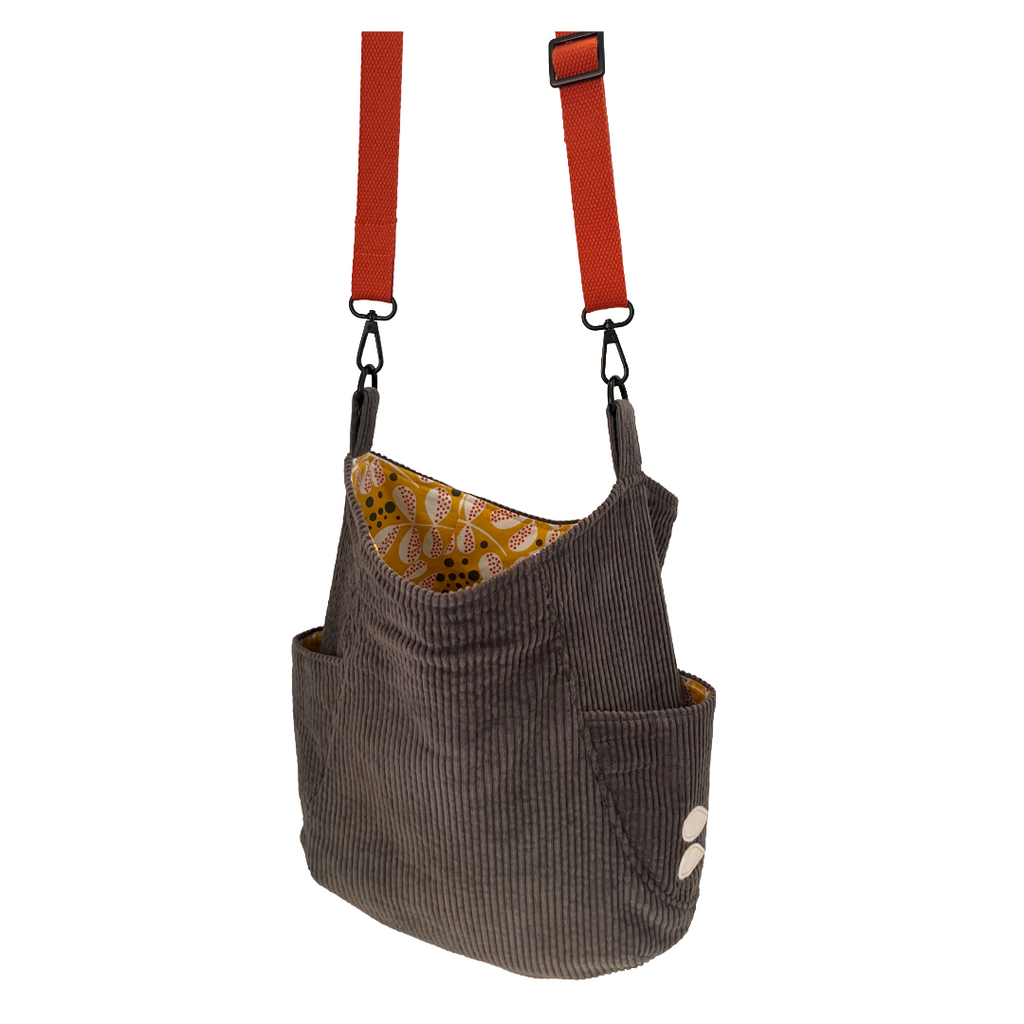 Slate Corduroy Crossbody Bag