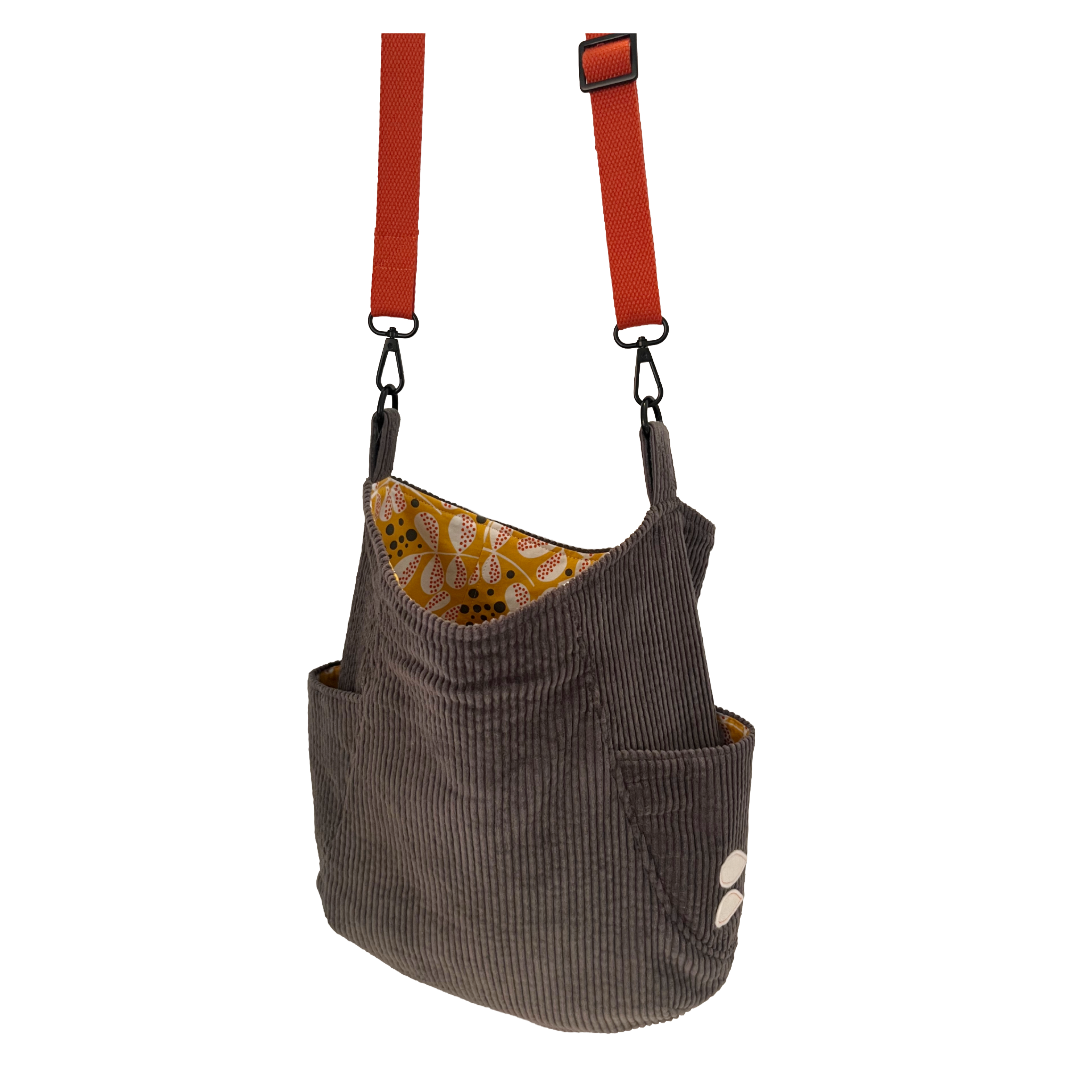 Slate Corduroy Crossbody Bag