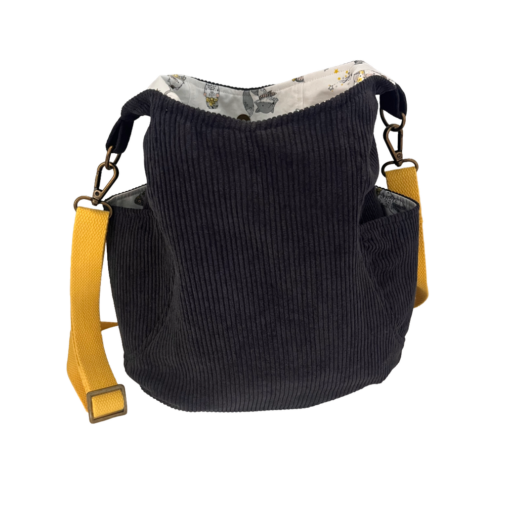 Midnight Corduroy Crossbody Bag