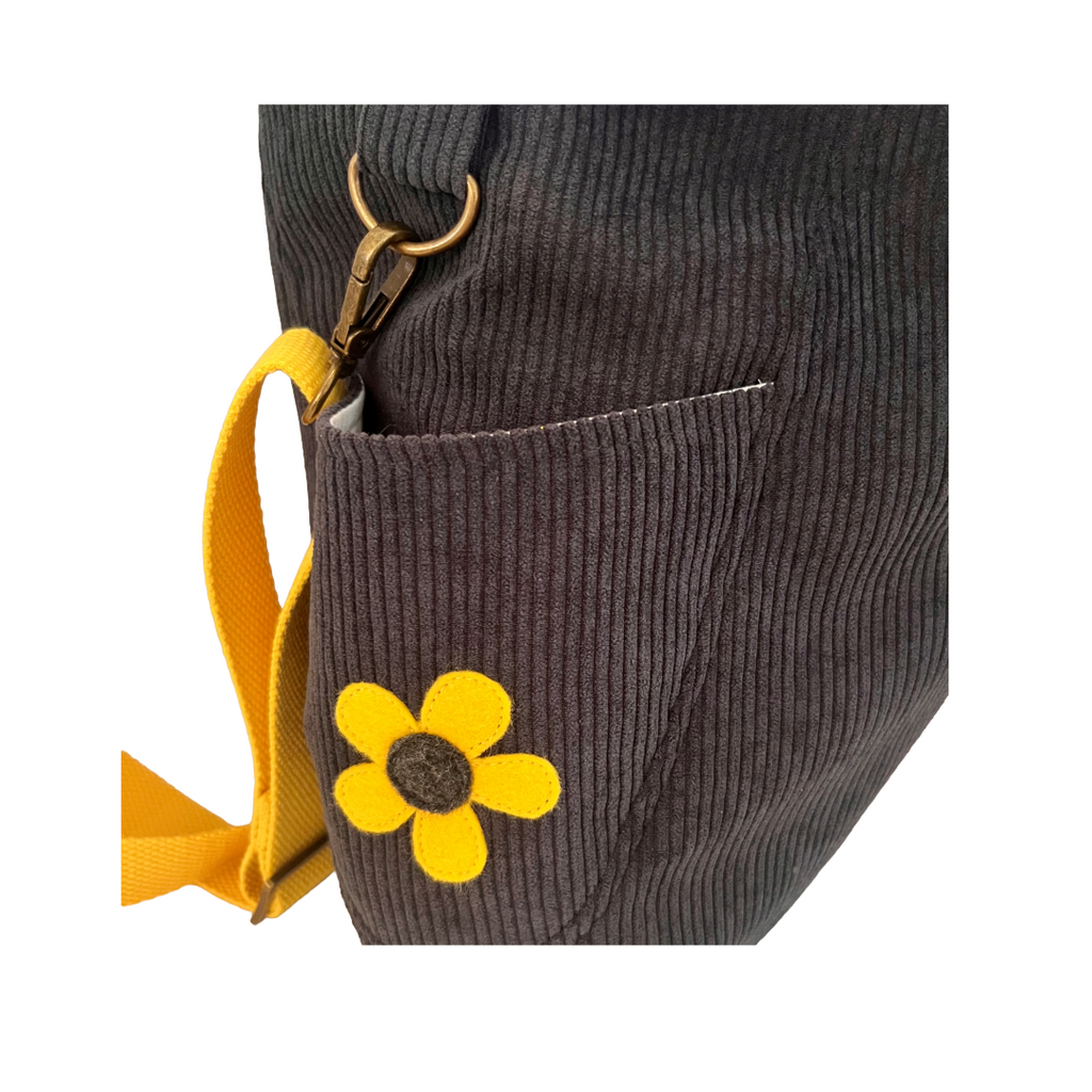 Midnight Corduroy Crossbody Bag