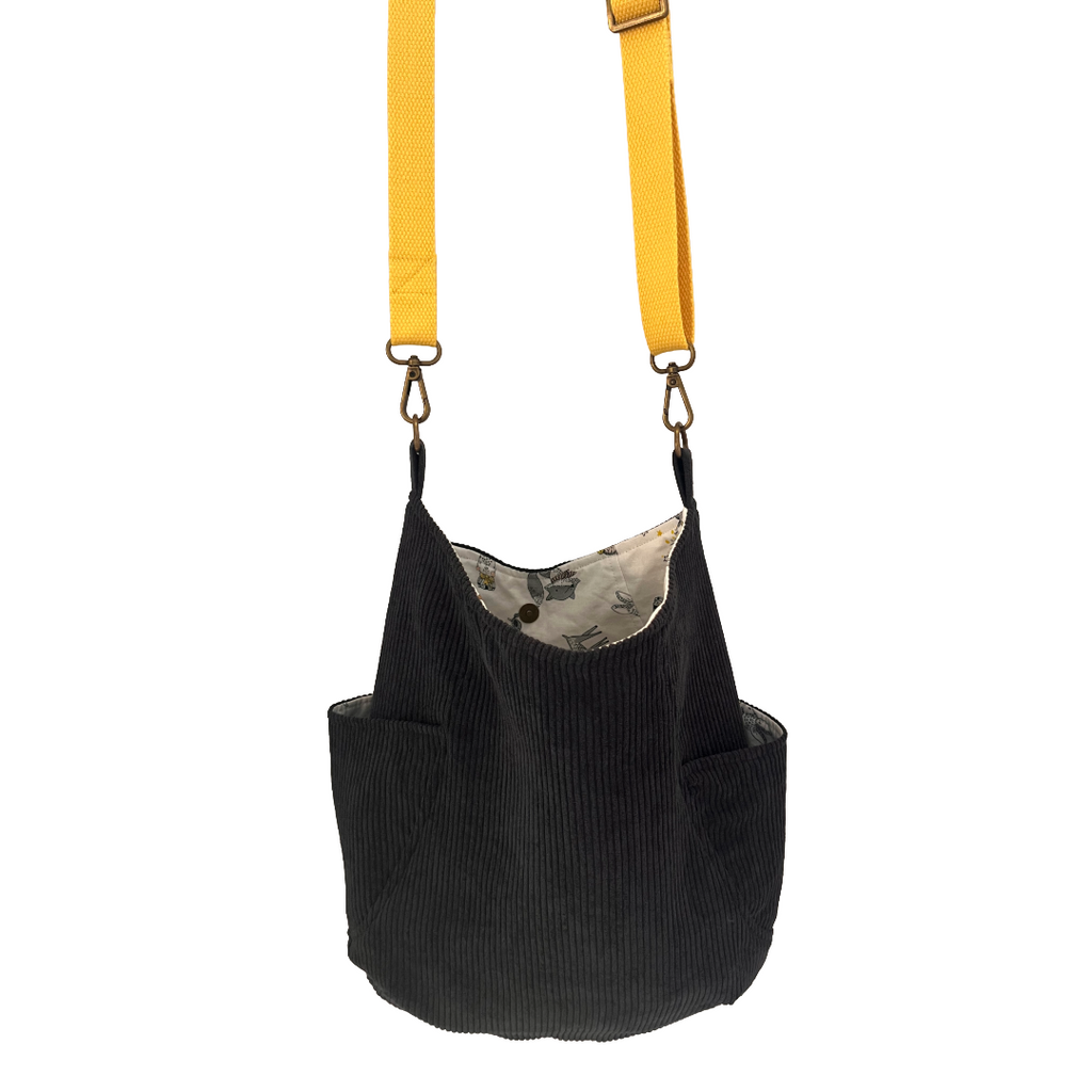 Midnight Corduroy Crossbody Bag