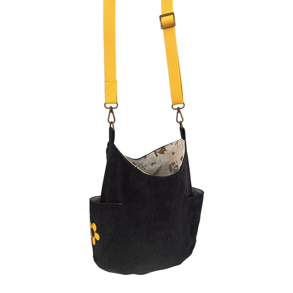 Midnight Corduroy Crossbody Bag