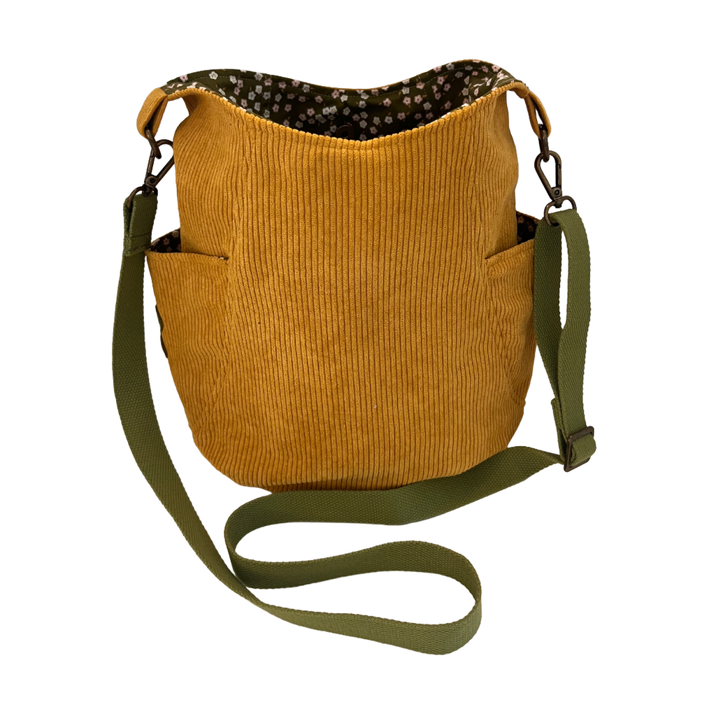 Mustard Corduroy Crossbody Bag