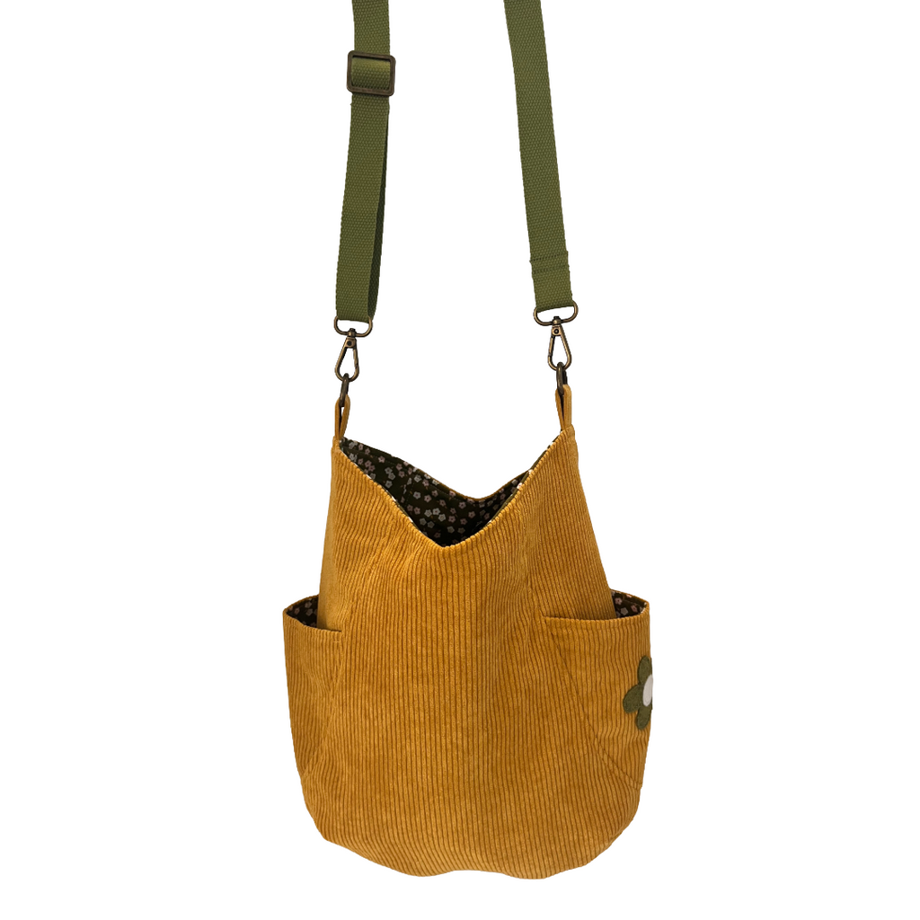 Mustard Corduroy Crossbody Bag