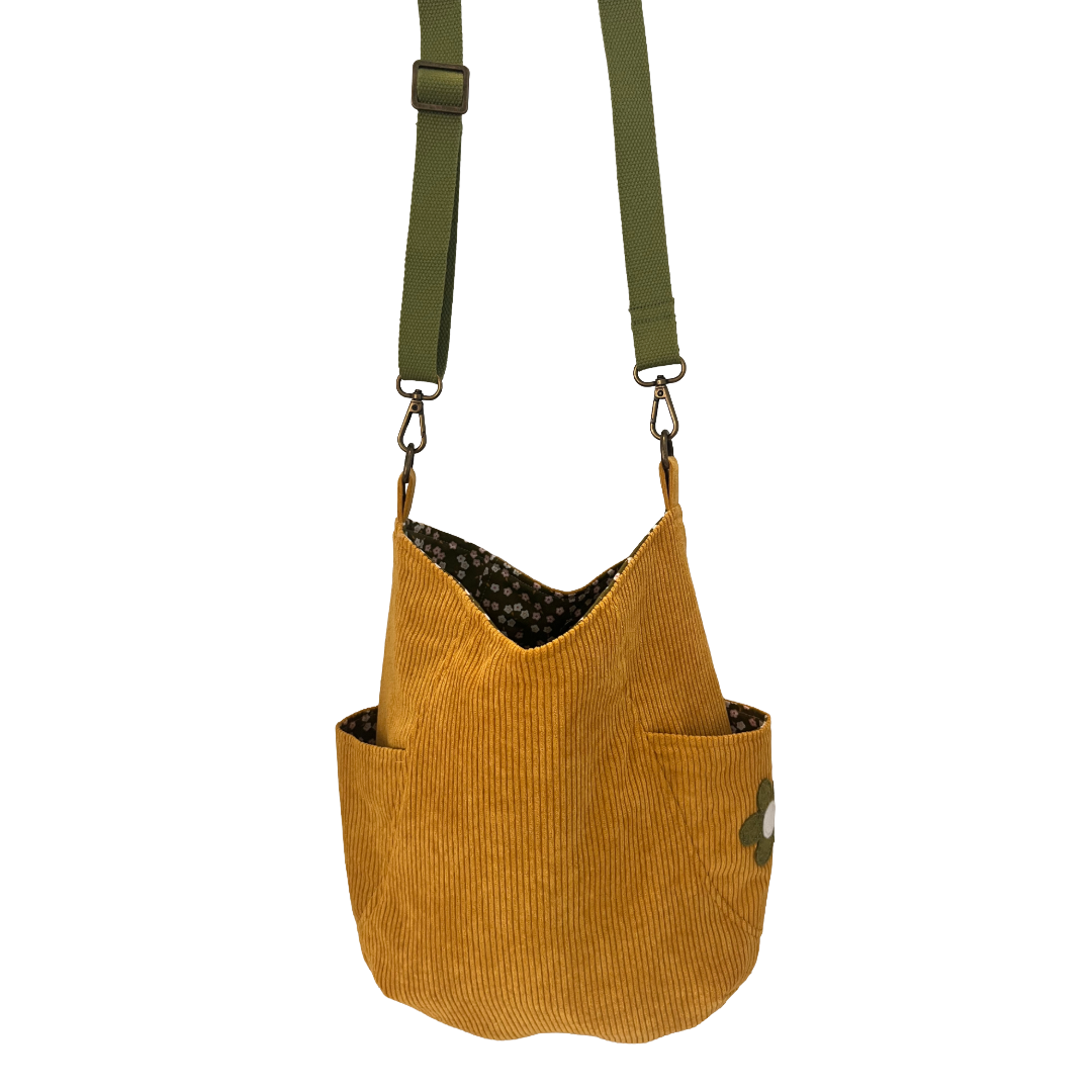 Mustard Corduroy Crossbody Bag