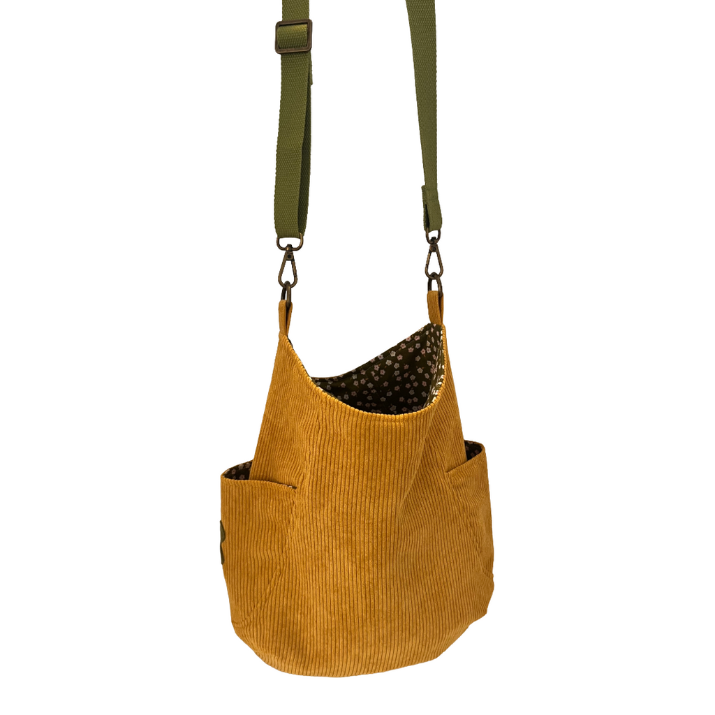 Mustard Corduroy Crossbody Bag