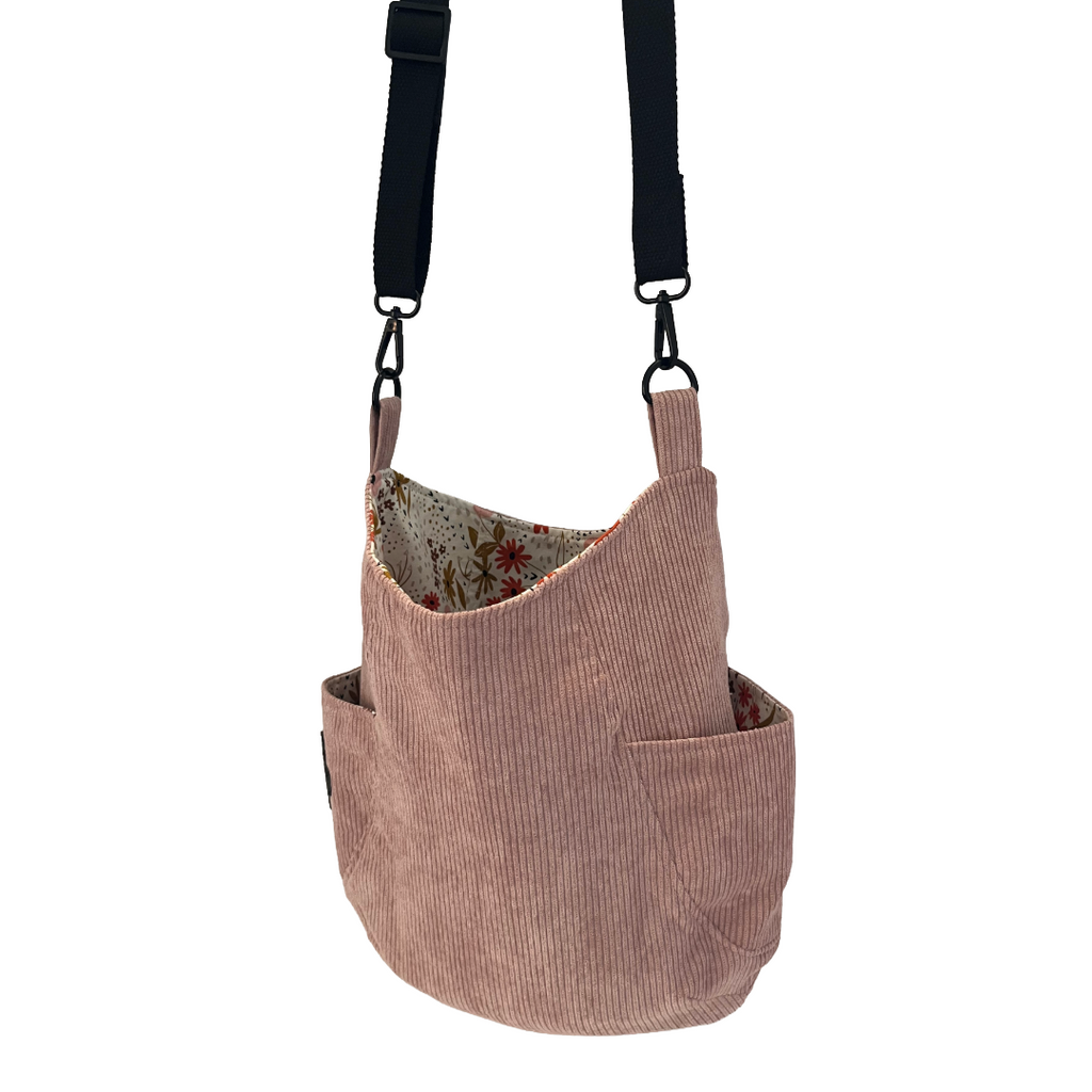 Dusty Pink Corduroy Crossbody Bag
