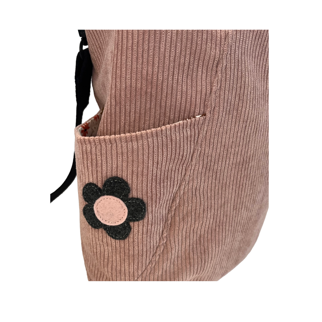Dusty Pink Corduroy Crossbody Bag