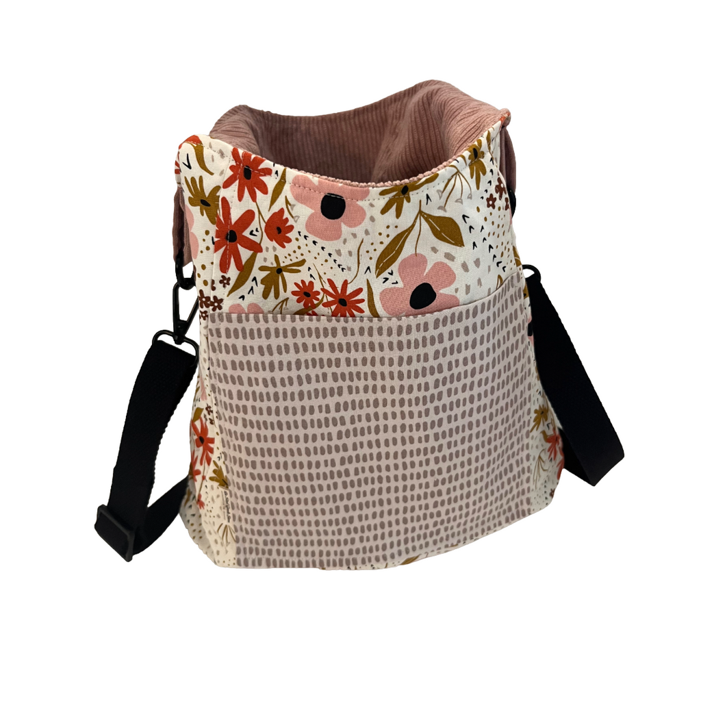 Dusty Pink Corduroy Crossbody Bag