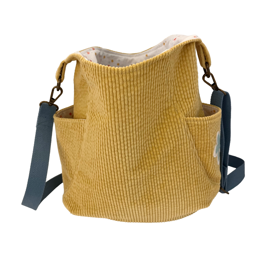 Sunflower Corduroy Crossbody Bag
