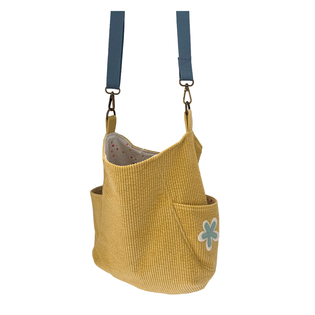 Sunflower Corduroy Crossbody Bag