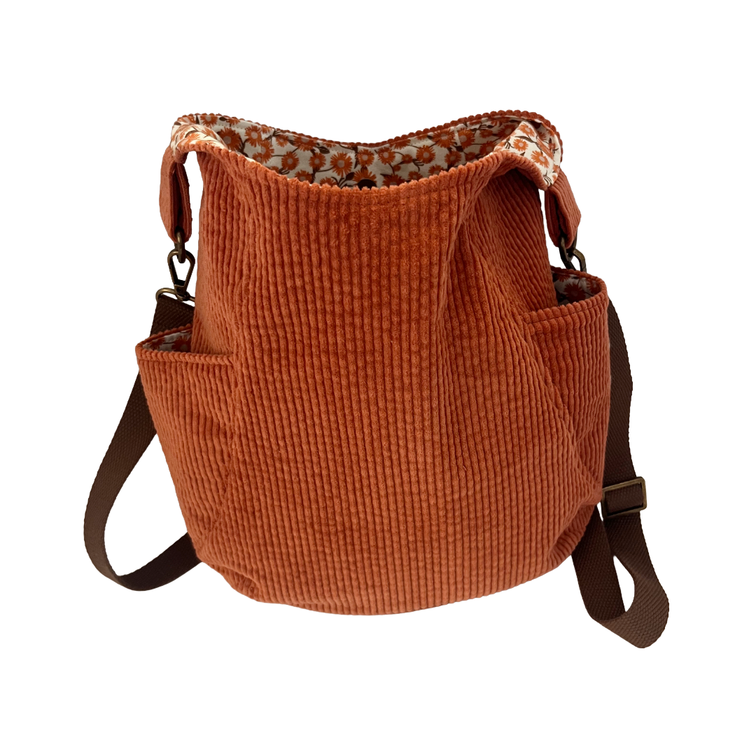 Terracotta Corduroy Crossbody Bag