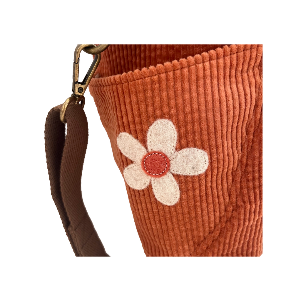 Terracotta Corduroy Crossbody Bag
