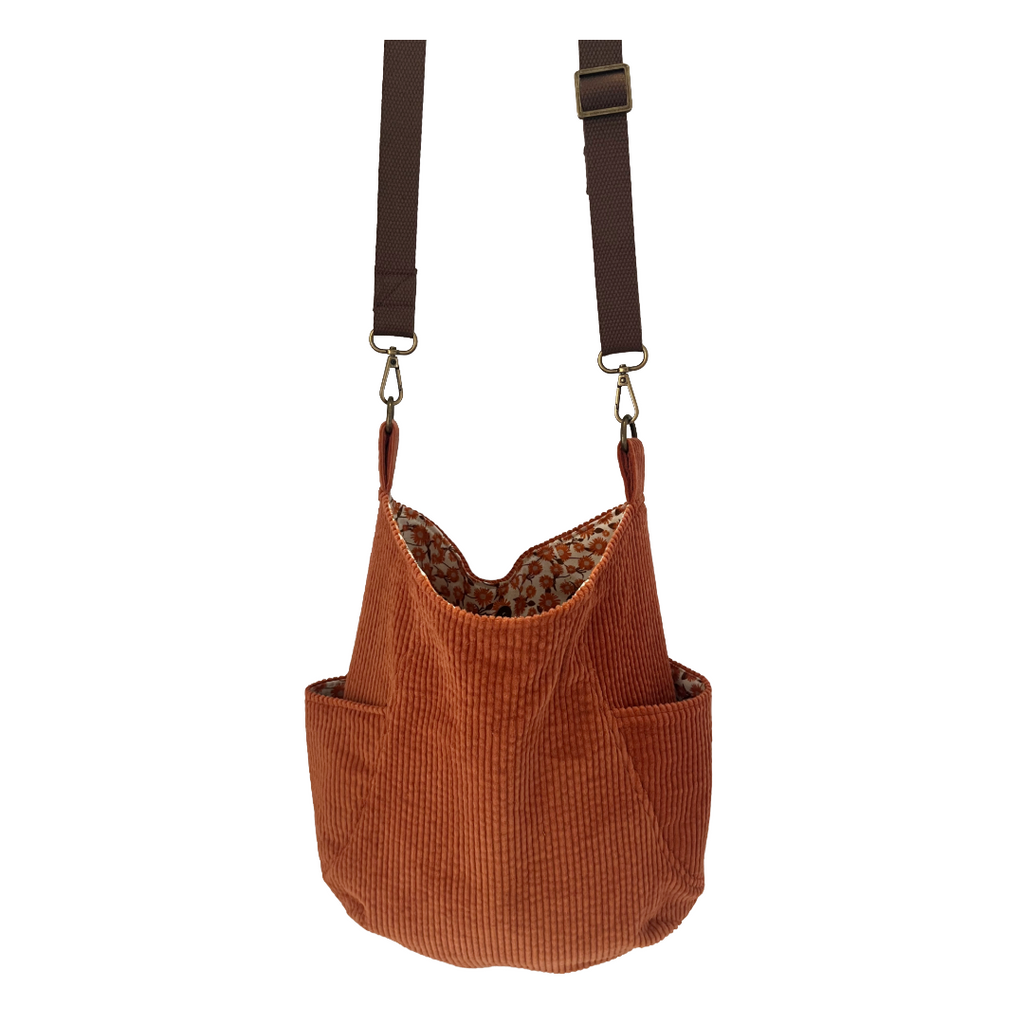 Terracotta Corduroy Crossbody Bag