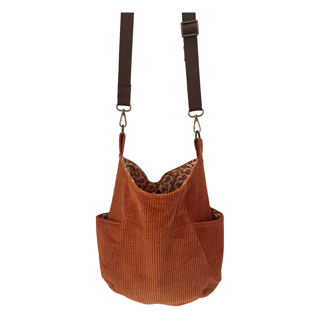 Terracotta Corduroy Crossbody Bag