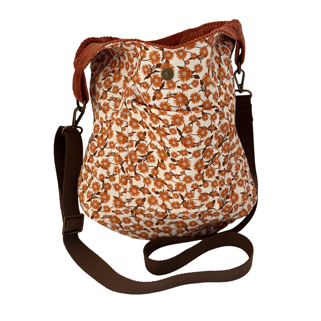 Terracotta Corduroy Crossbody Bag