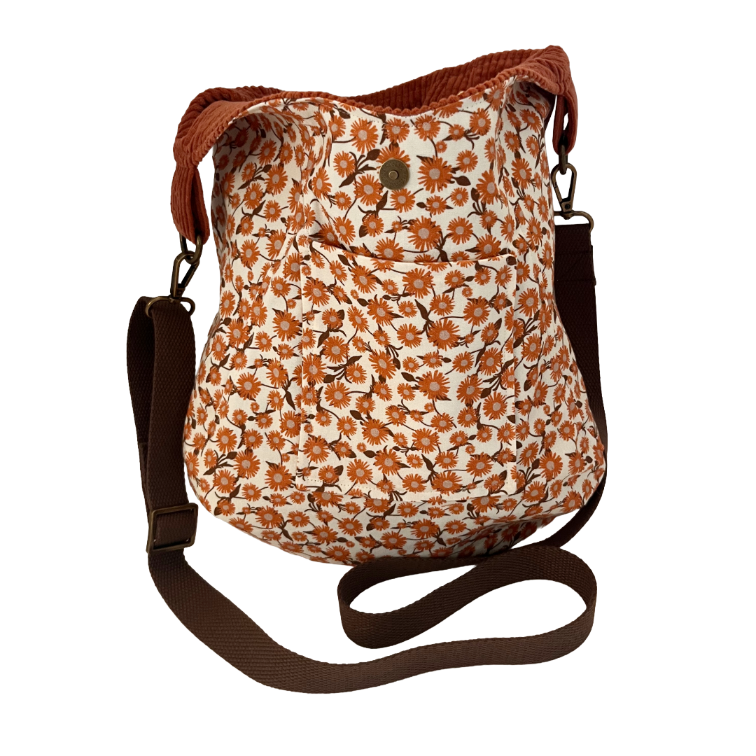 Terracotta Corduroy Crossbody Bag