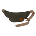 Brown Linen Fanny Pack with Heart Accent