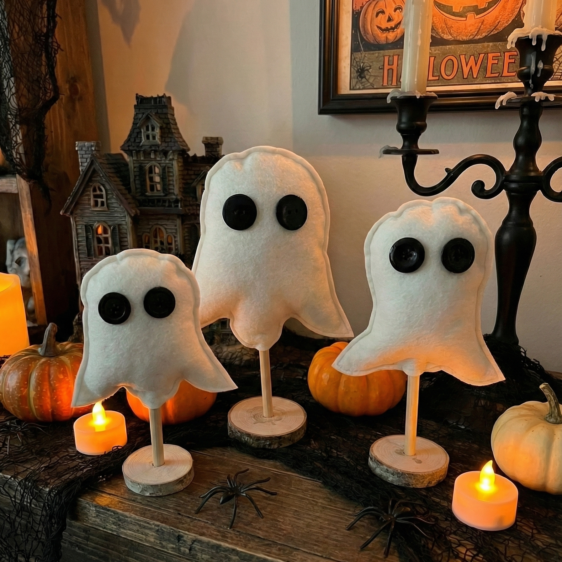 Felt Ghost Figures - Halloween Decor