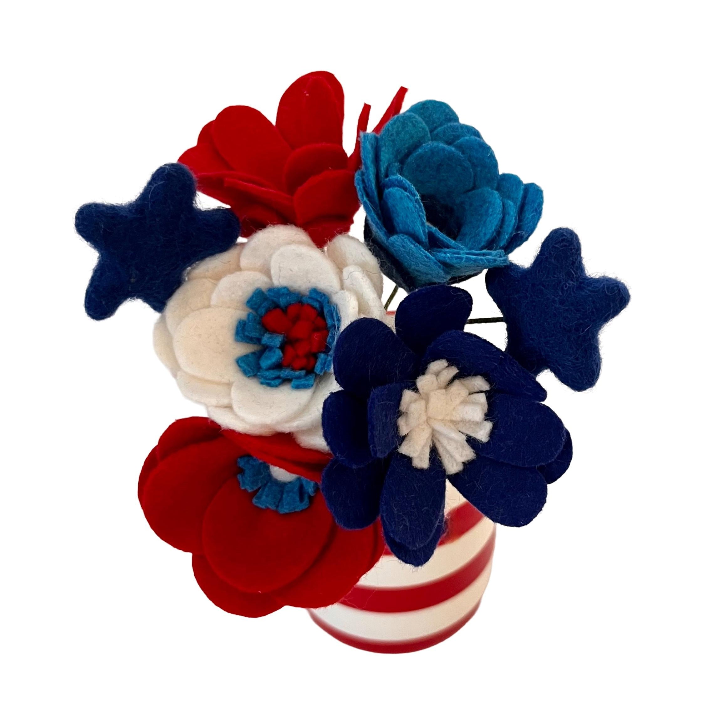 Bold & Patriotic Felt Flower Bouquets