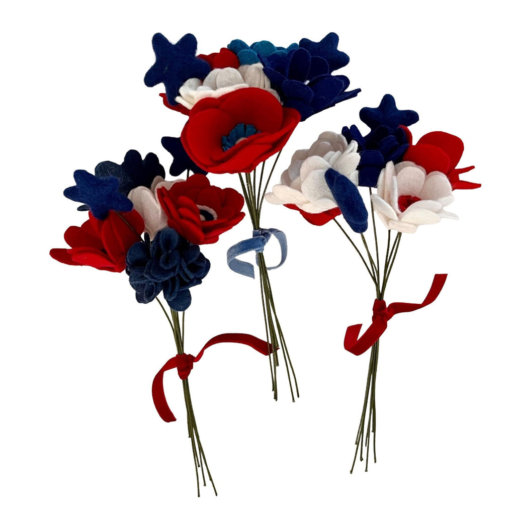 Bold & Patriotic Felt Flower Bouquets